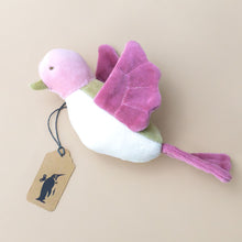 Load image into Gallery viewer, organic-cotton-bird-rattle-rose