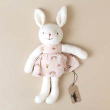 Load image into Gallery viewer, organic-cotton-white-bunny-friend-rainbows-and-ice-cream-stuffed-animal