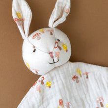 Load image into Gallery viewer, organic-cotton-bunny-lovie-blush-mushroom-embroidered-eyes-nose-mouth