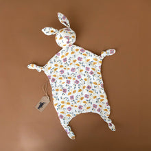 Load image into Gallery viewer, organic-cotton-bunny-lovie-rose-ochre-floral