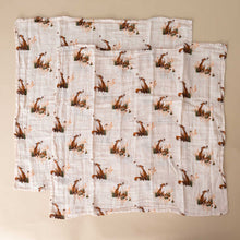 Load image into Gallery viewer, organic-cotton-burpie-set-floral-fox-print-on-blush-pink