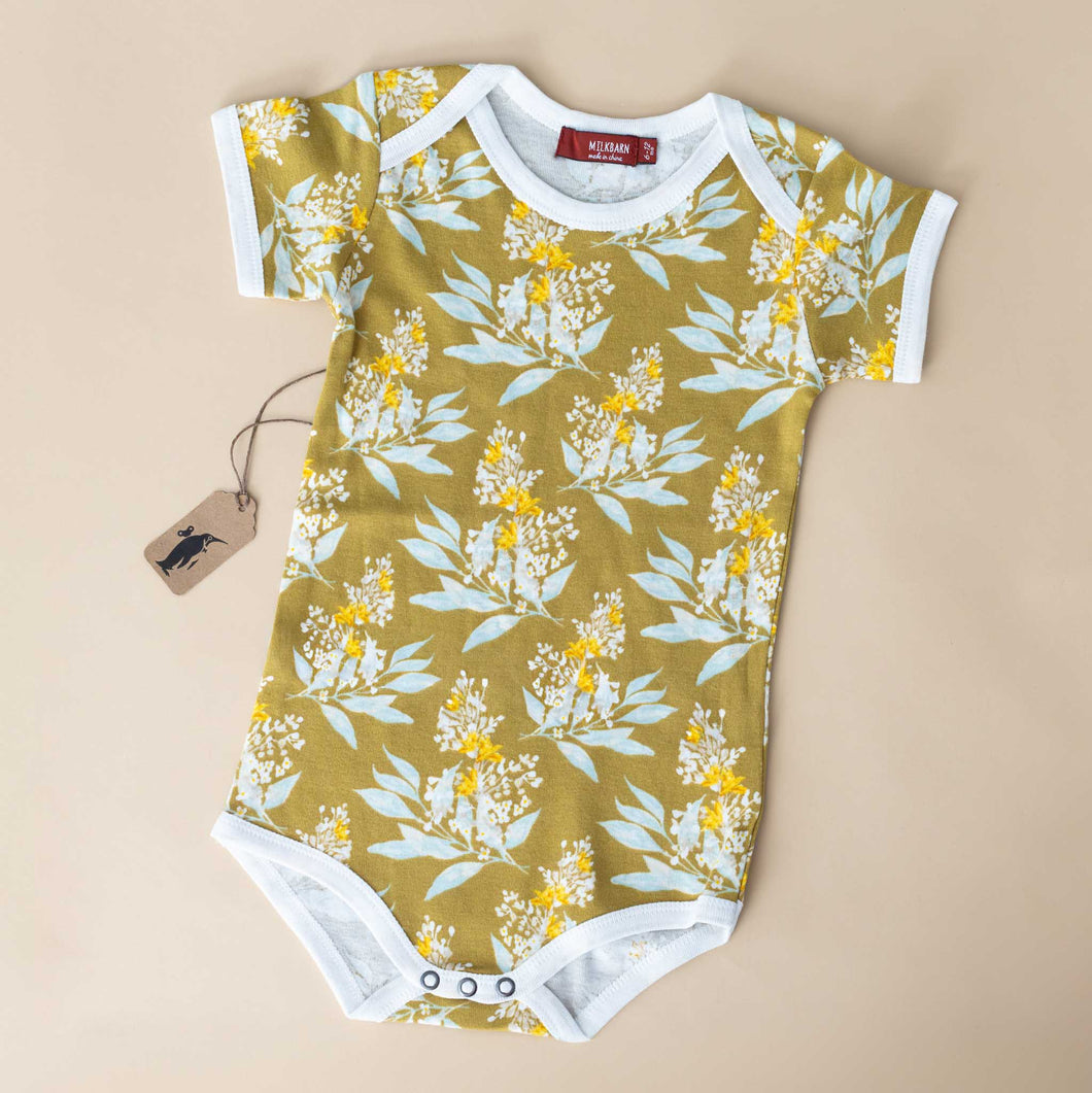 organic-cotton-short-sleeve-onesie-gold-floral