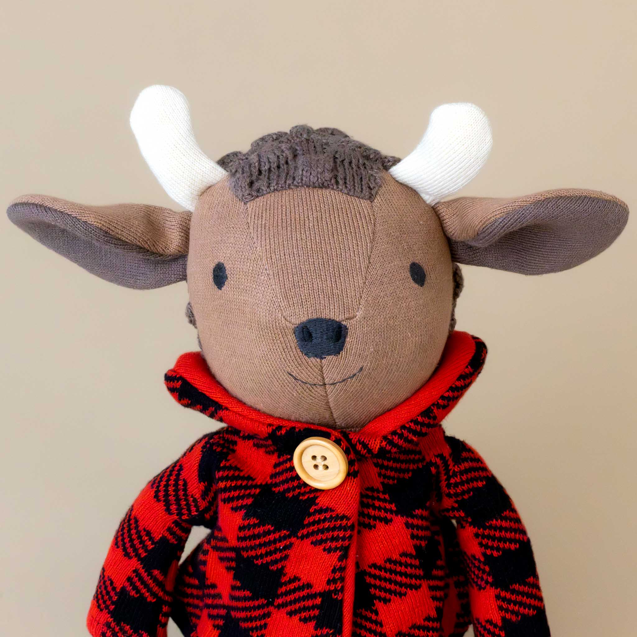 organic-knit-prairie-pal-romeo-buffalo-plaid-coat-stuffed-animal-embroidered-nose-eyes-mouth