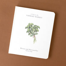 Load image into Gallery viewer, a-trip-to-the-farmers-marker-with-green-basil-on-the-cover