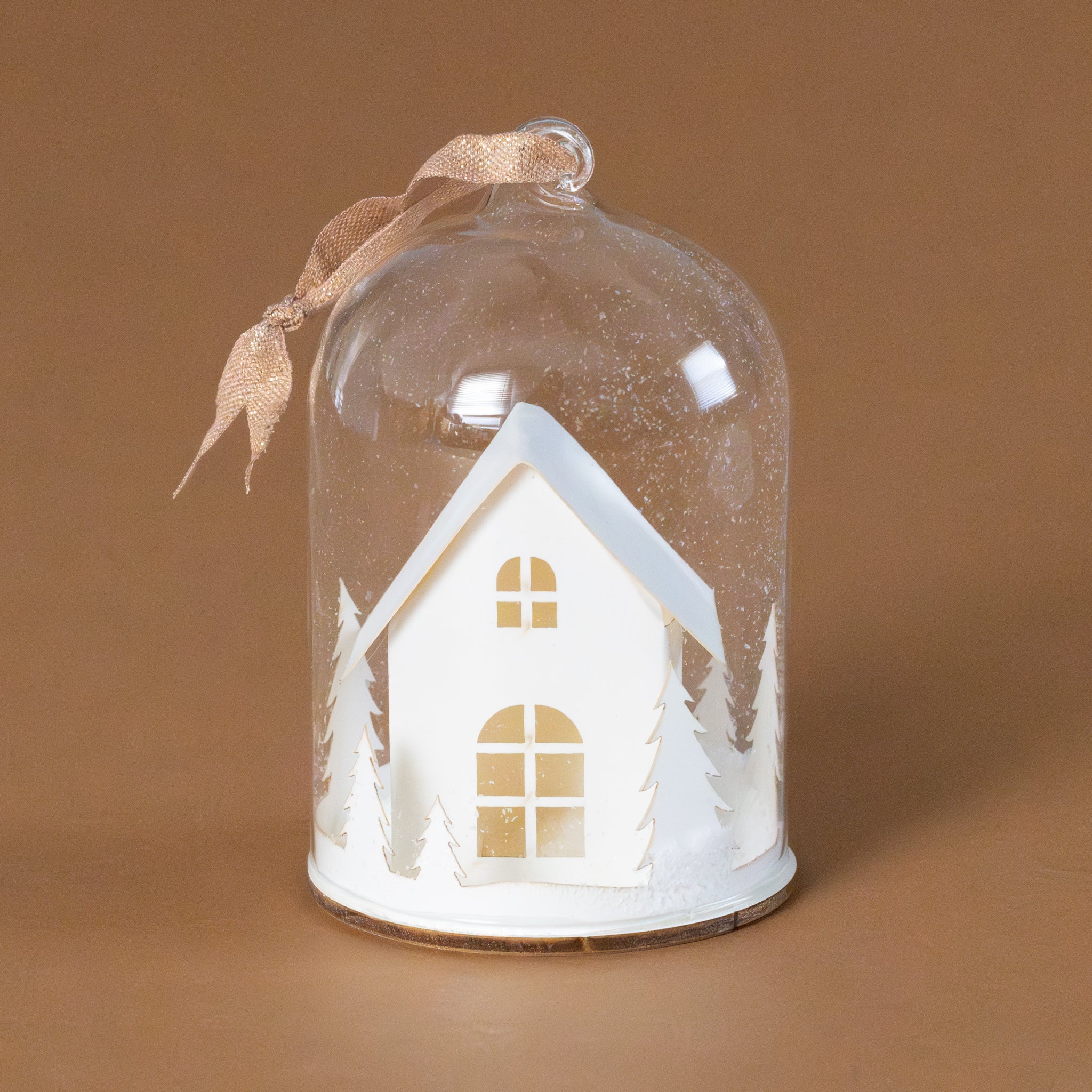 white-paper-house-ornament-with-glass-dome