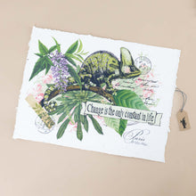 Load image into Gallery viewer, paper-print--change-is-the-only-constant-in-life-with-flora-postmark-and-a-cameleon