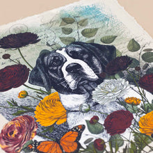 Load image into Gallery viewer, detail-of-bird-dog-set-amongst-flowers