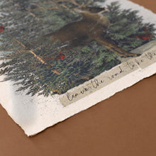 Load image into Gallery viewer, deckle-edge-showing-detail-of-greent-red-and-brown-print