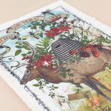 Load image into Gallery viewer, detail-of-deer-beehive-and-red-flowers