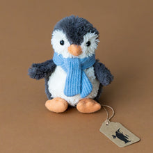 Load image into Gallery viewer, peanut-penguin-ornament-with-blue-scarf