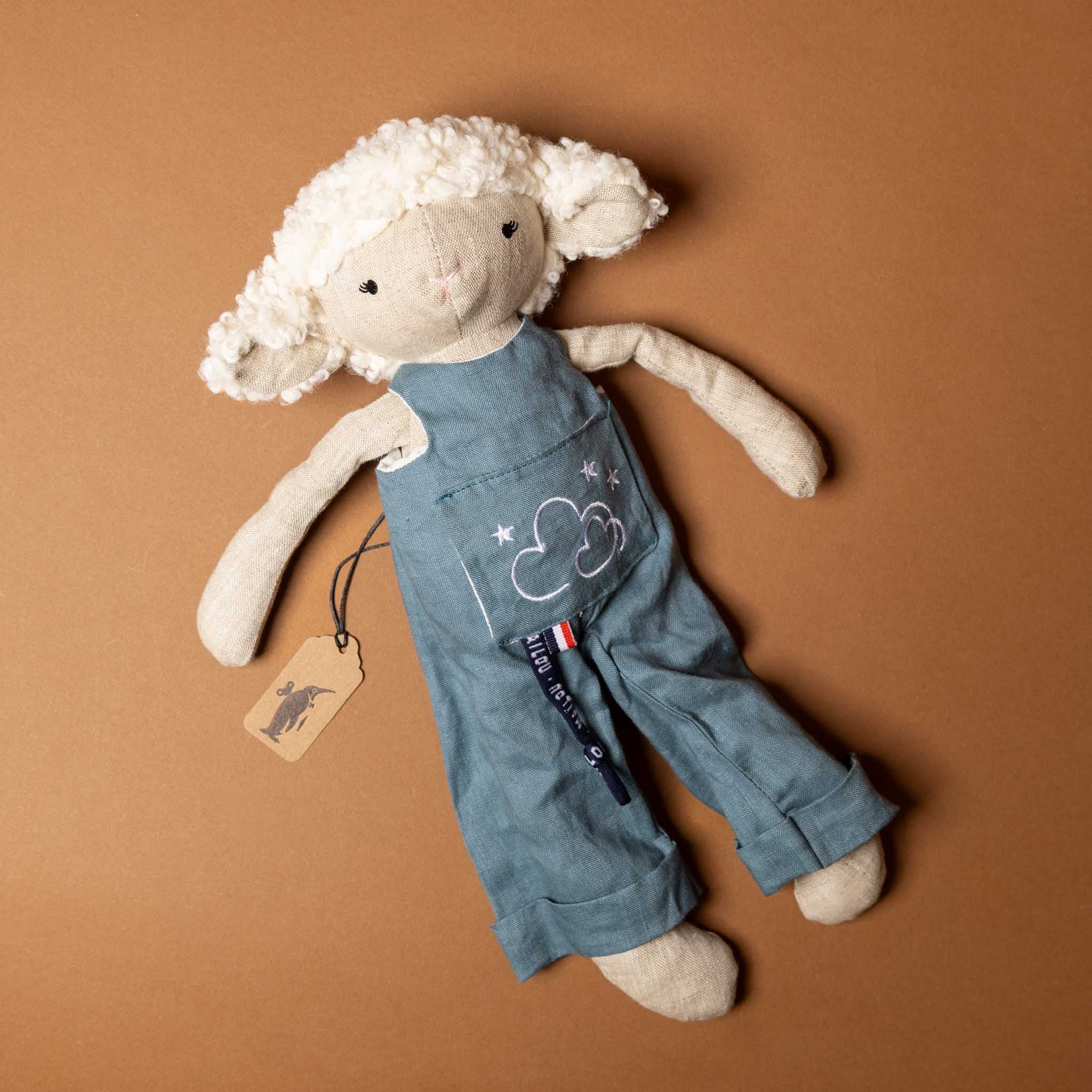perlipopette-linen-sheep-blue-overalls