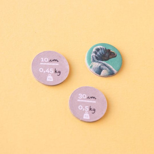 petite-24-piece-observation-puzzle-dinosaurs Three round observation pieces on a yellow background