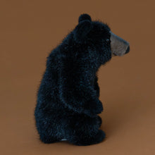 Load image into Gallery viewer, petite-black-bear-stuffed-animal-sitting-with-tan-snout-side-arm