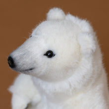 Load image into Gallery viewer, white-petite-ice-bear-sitting-stuffed-animal-snout-with-air-brushed-coloring-and-nose-clear-eyes