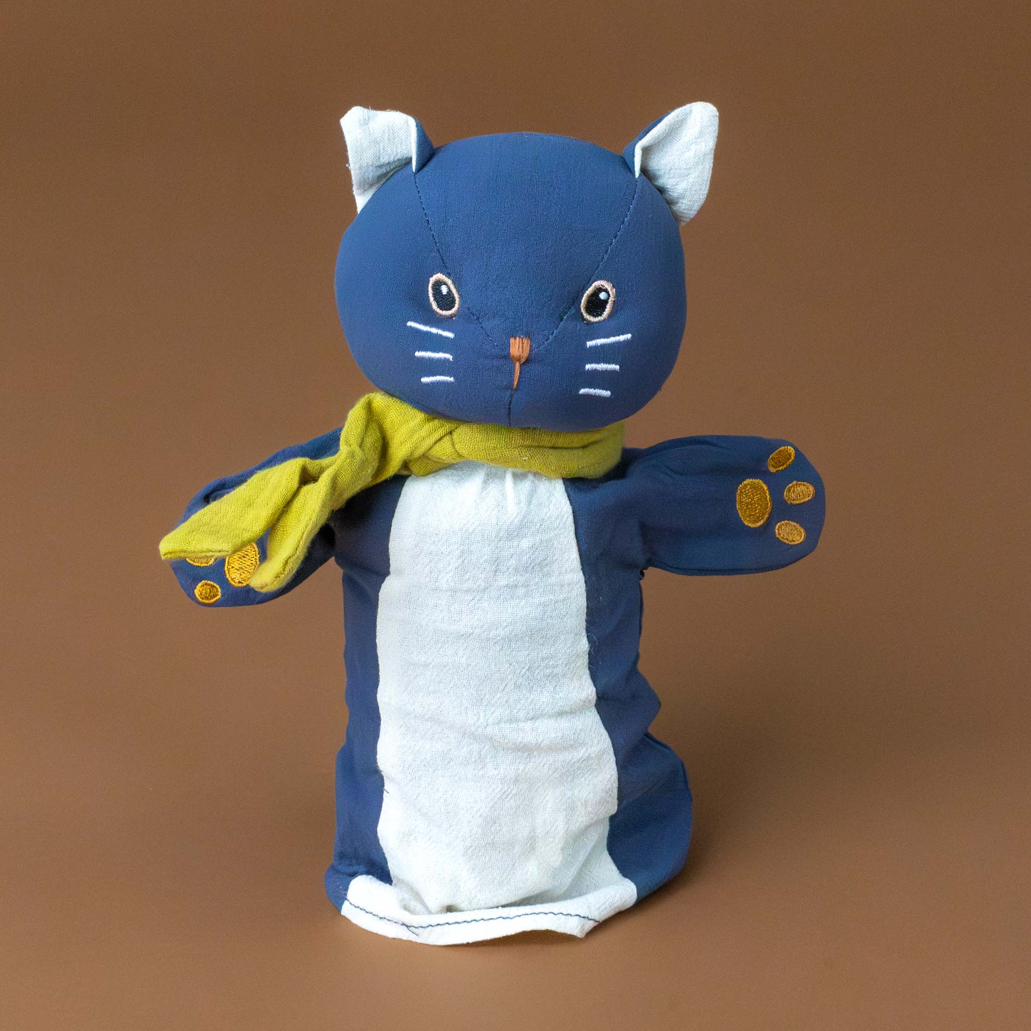 petite-blue-kitten-hand-puppet-with-embroidered-detail-and-ecru-scarf