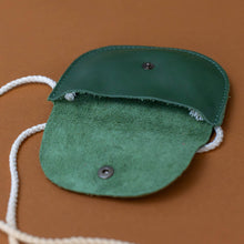 Load image into Gallery viewer, petite-kitten-purse-agave-green-with-corded-strap