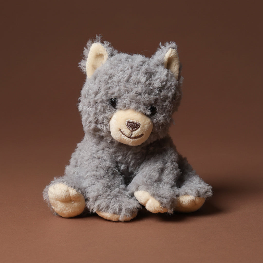 petite-romy-the-cat-blueberry with a brown nose on a brown background