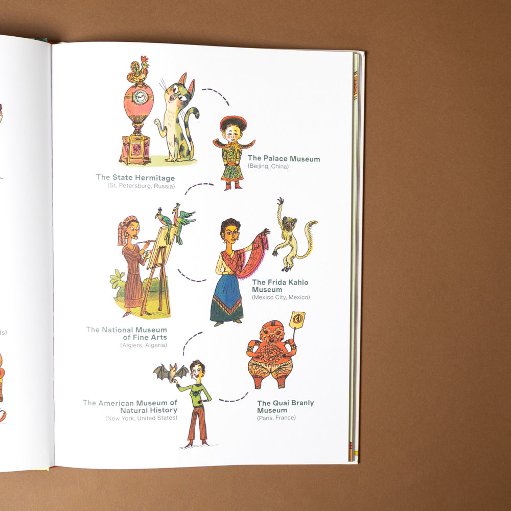 pierre-the-maze-detective-the-hunt-for-the-maze-pyramid Illustrated book open to a page with colorful characters and text on a brown background