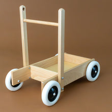 Load image into Gallery viewer, wooden-push-along-caddy-with-handle-and-wheels