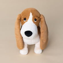 Load image into Gallery viewer, randall-basset-hound-brown-and-white-stuffed-animal-face-with-big-sweet-eyes