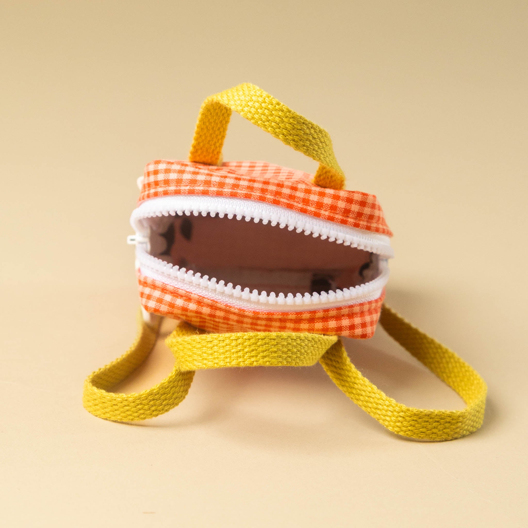 recycled-lemon-tree-backpack-teeny-tiny-gingham-rose-opening