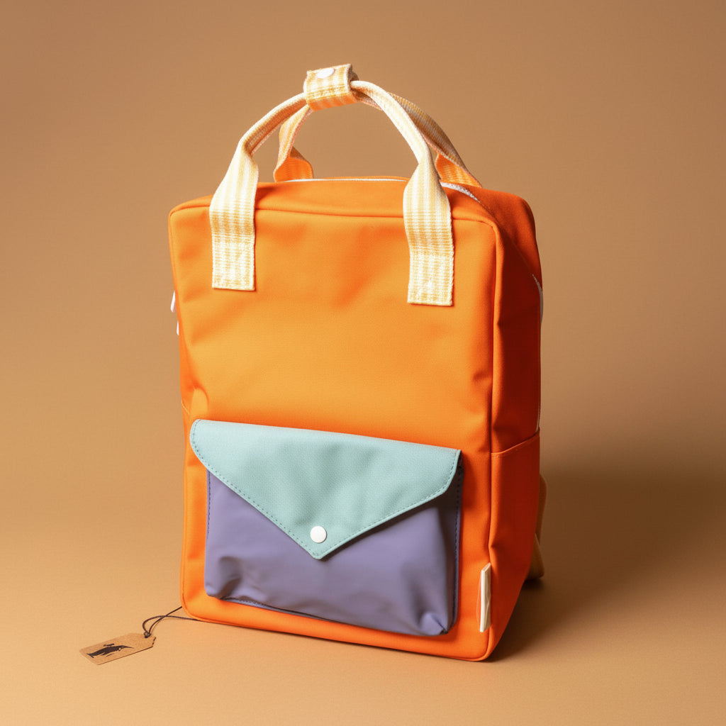 recycled-wonders-envelope-backpack-medium-lifebuoy-orange-with-a-blue-pocket