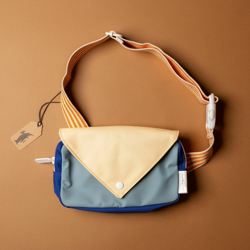 recycled-wonders-fanny-pack-sandy-water-with-orange-striped-strap