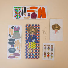 Load image into Gallery viewer, colorful-paper-doll-punch-outs-wih-clothing-and-accesory-options