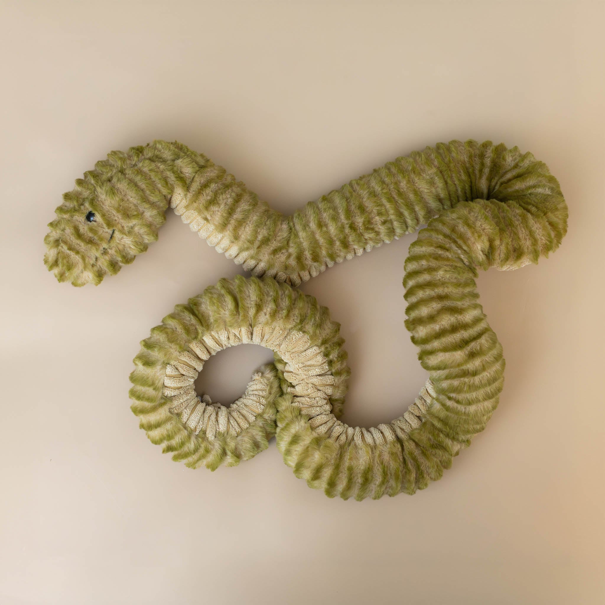 green-slither-snake-medium-with-ridged-fur-fully-stretched-stuffed-toy