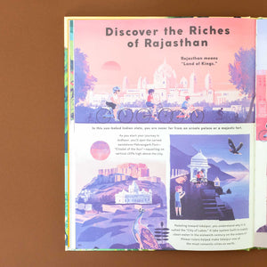 illustrations-of-indian-grand-buildings-with-title-discover-the-riches-of-rajasthan-meaning-land-of-kings-text