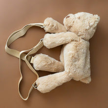 Load image into Gallery viewer, smudge-bear-stuffed-animal-tan-backpack-with-straps