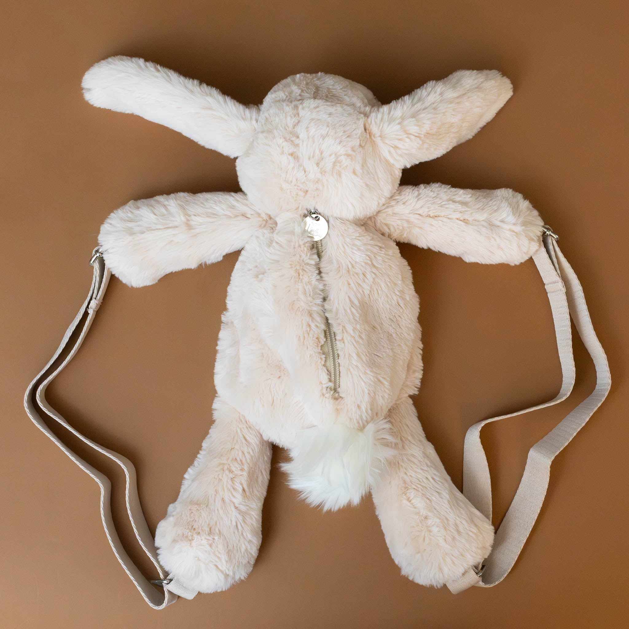 smudge-rabbit-tan-stuffed-animal-backpack-back-with-zipper