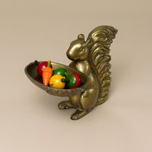 Load image into Gallery viewer, squirrel-brass-dish-stand-holding-colorful-tops