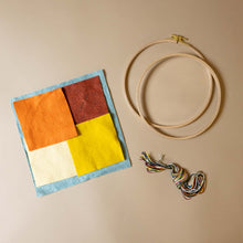 Load image into Gallery viewer, blue-rust-orange-yellow-cream-felt-hoop-needle-and-thread