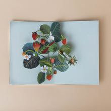 Load image into Gallery viewer, strawberries-blossoms-leaves-pop-out-when-card-is-opened