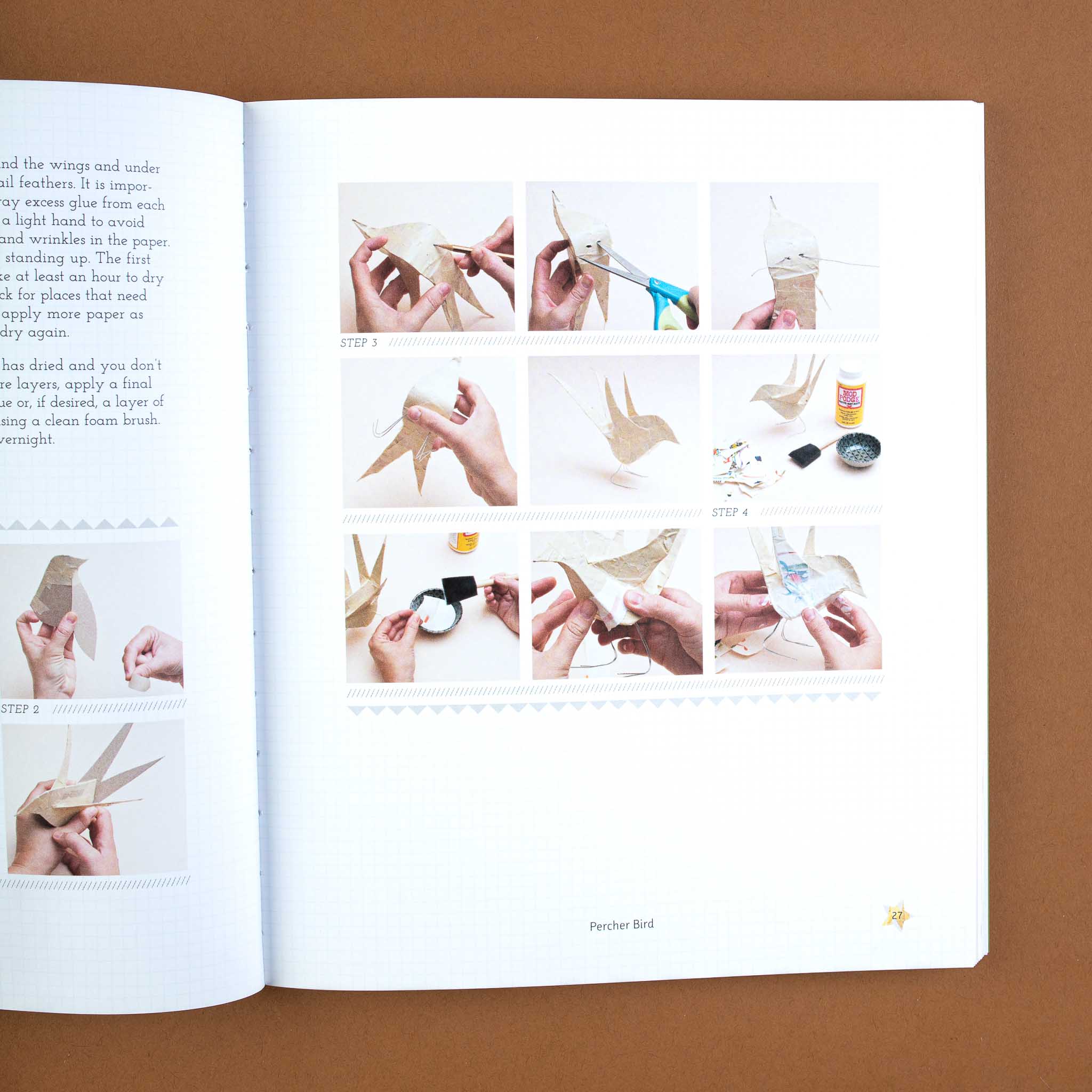 Interior-page-of-Sweet-Paper-Crafts-book-showing-how-to-make-a-paper-mache-bird