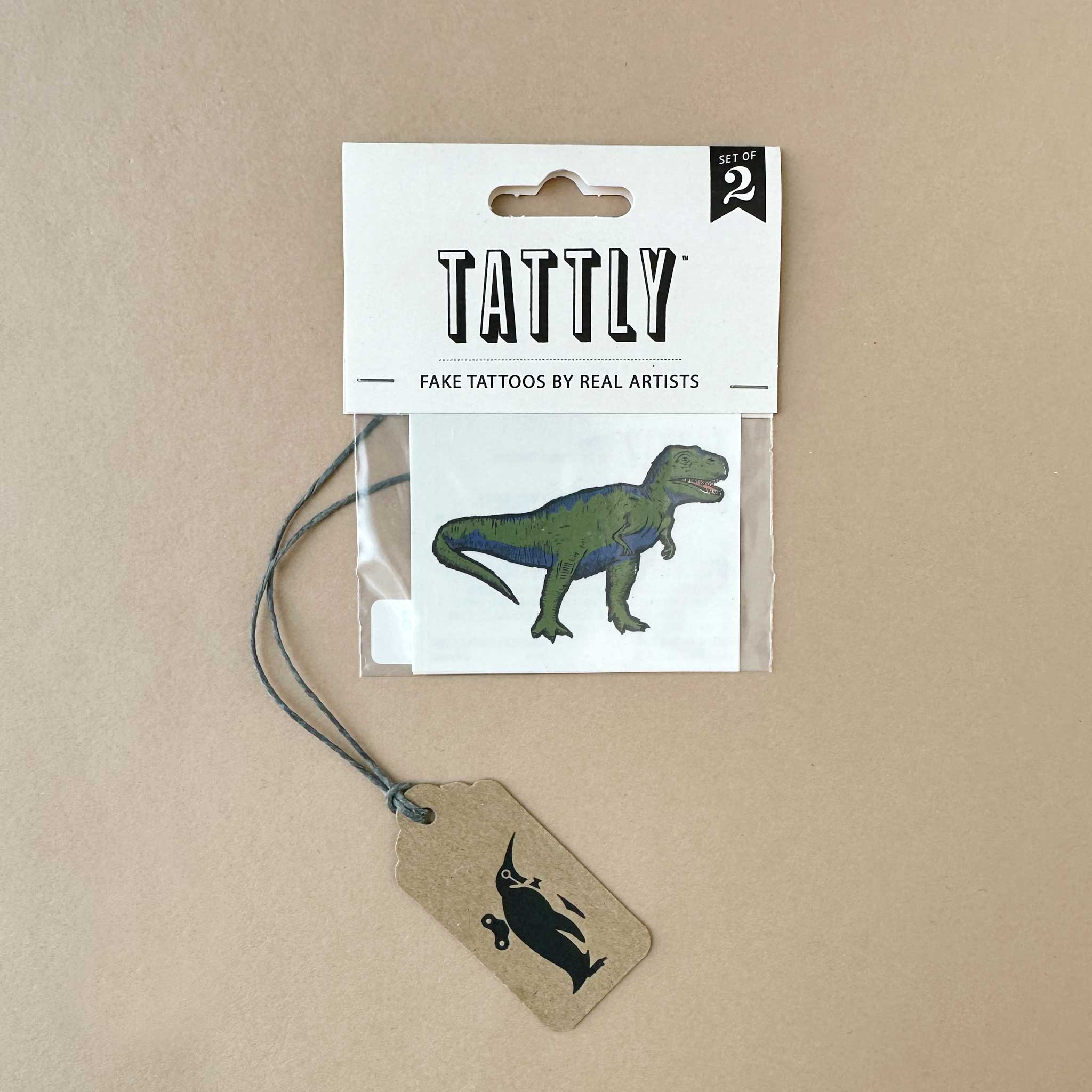 T-Rex Temporary Tattoo Pair