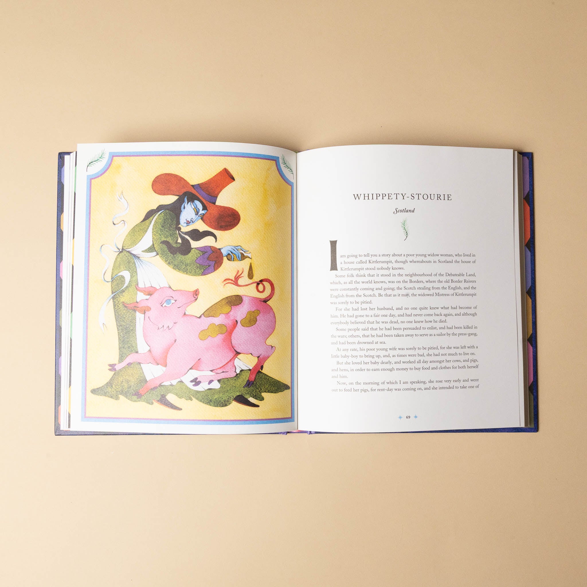 Opentales-of-the-fae-enchanting-stories-of-fairies-elves-and-sprites with colorful illustration on a beige background