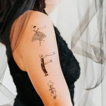 Load image into Gallery viewer, goreys-creatures-and-figures-temporary-tattoo-sheet-on-models-arm