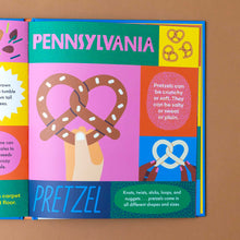 Load image into Gallery viewer, interior-page-colorful-illustation-and-text-on-pennsylvania-and-the-pretzel