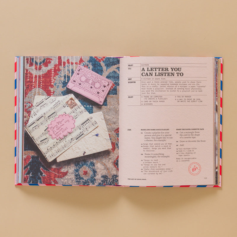 the-art-of-snail-mail book open page to letters you can listen to
