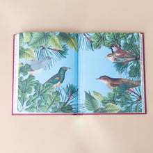 Load image into Gallery viewer, realistic-images-on-full-page-sticker-with-sky-blue-background-of-different-leaves-birds-and-pines