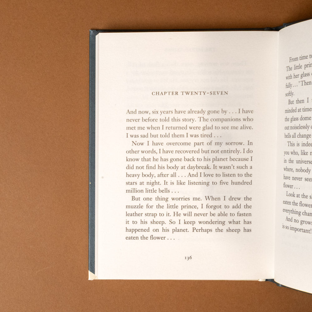 the-little-prince Open book with text on a brown background