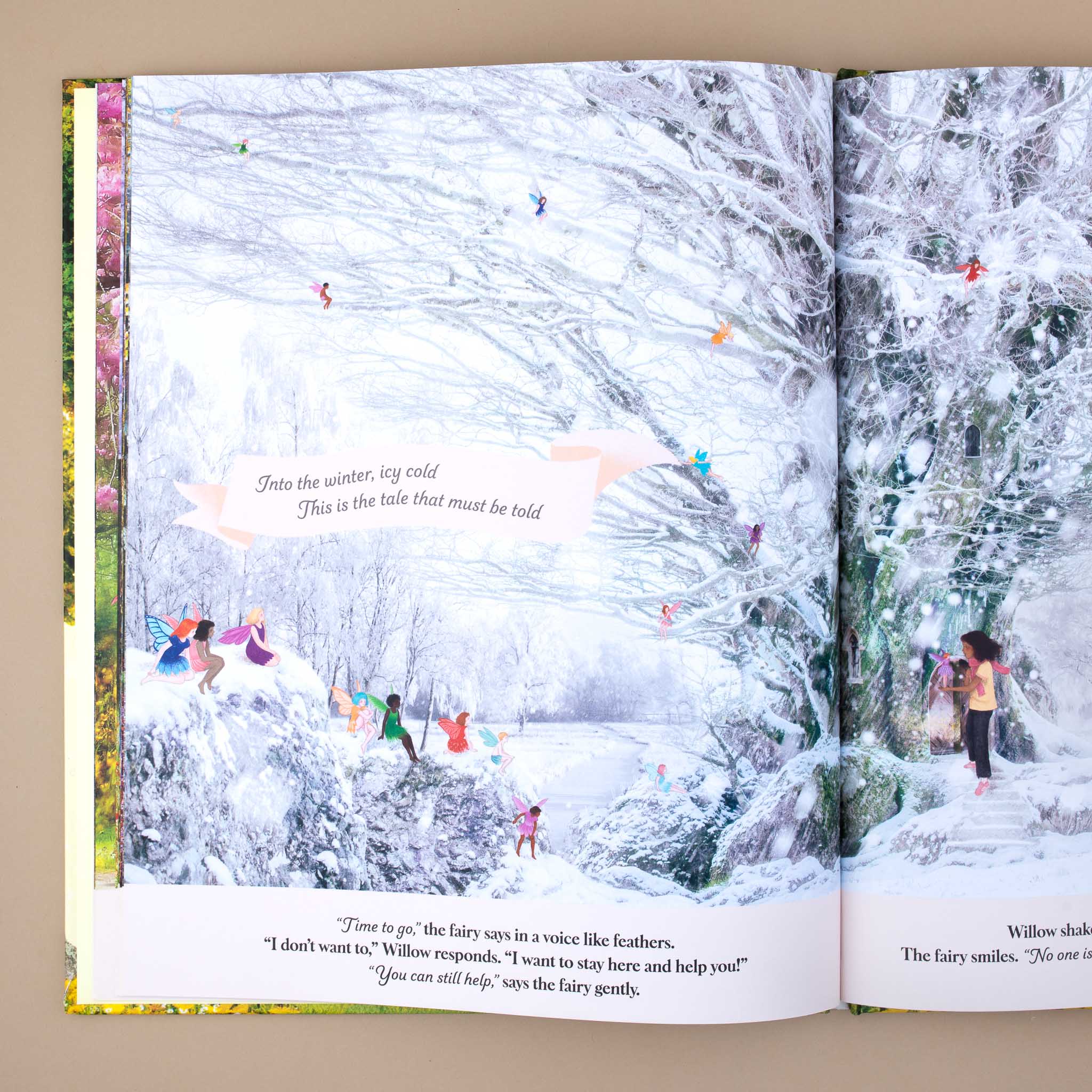 Winter and fairies illustration from Through the Fairy Door Book  by Lars Van De Goor, Giulia Tomai, and Gabby Dawnay