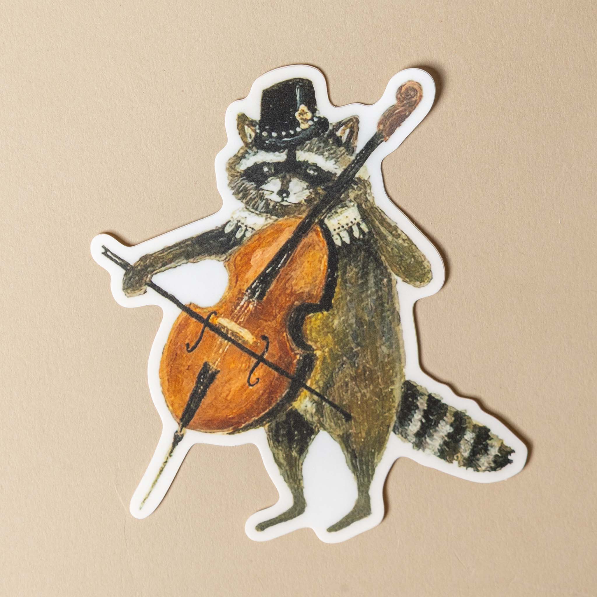 vinyl-die-cut-sticker-cellist-raccoon