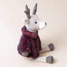 Load image into Gallery viewer, vivian-reindeer-stuffed-animal-with-fur-coat-side