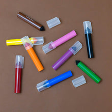 Load image into Gallery viewer, washable-felt-jumbo-markers-9-pieces-pink-purple-orange-brown-yellow-black-blue-green-red