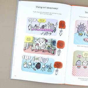 open-book-showing-illustrations-about-sharing-isnt-always-easy