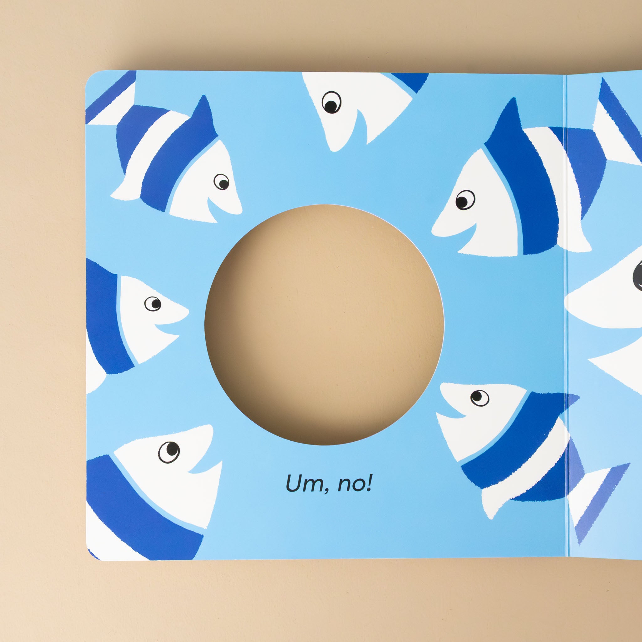 who-ate-the-little-bug-board-book-illustration-of-blue-fish-and-text-Um-no