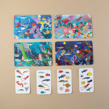 Load image into Gallery viewer, game-cards-showing-vibriant-ocean-creatures-and-habitats-in-which-the-matches-are-found